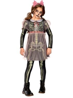 Girls Pink Skeleton Dress Costume Suze XL 14/16